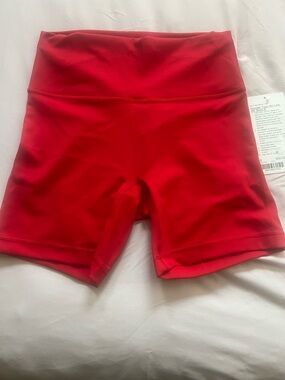 lululemon athletica High-Rise Bike Shorts OXFORD RED NWT
